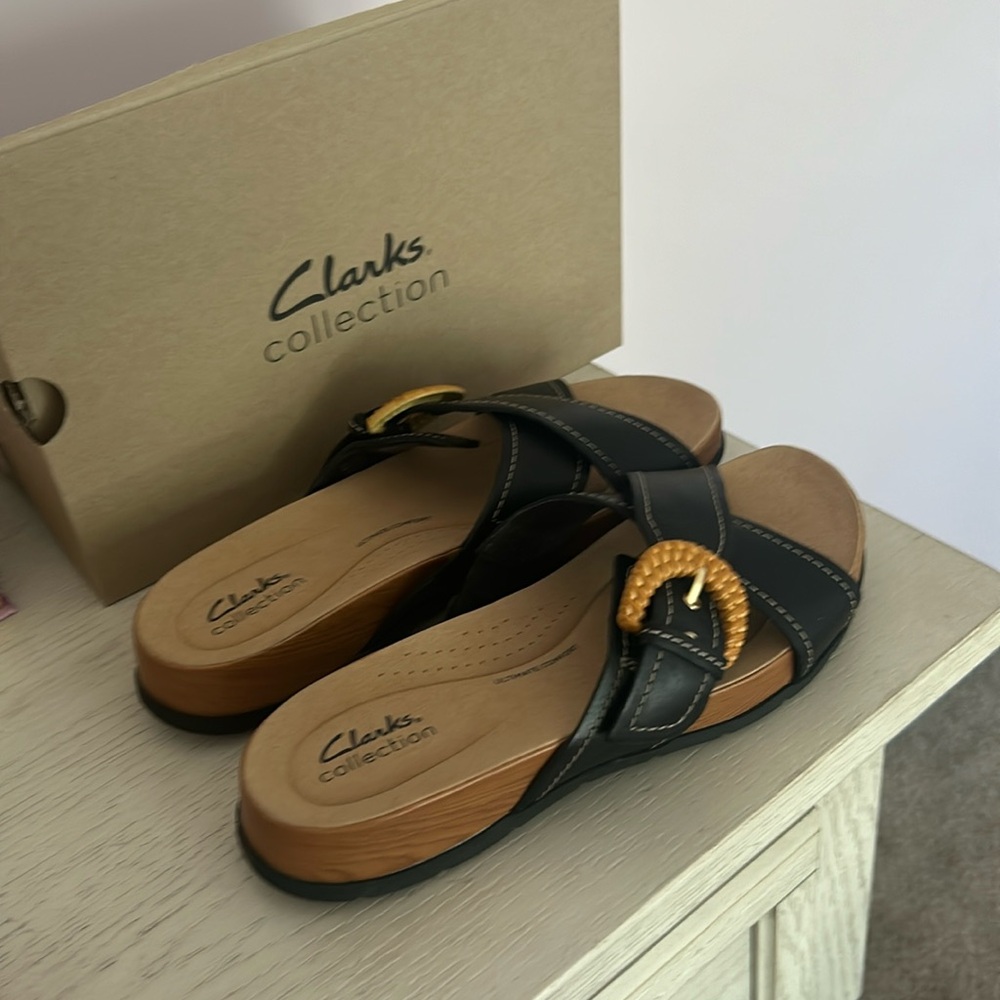 Clark’s sandals soft texture size 9, never been worn.